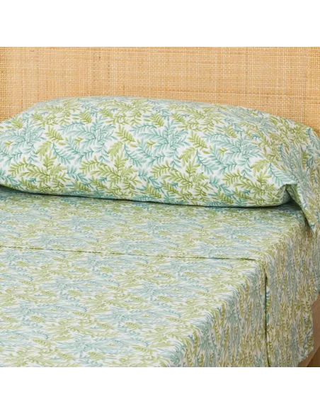 Jogo de lençóis algodão percal Zafra verde Jogo de lençóis algodão percal Zafra verde