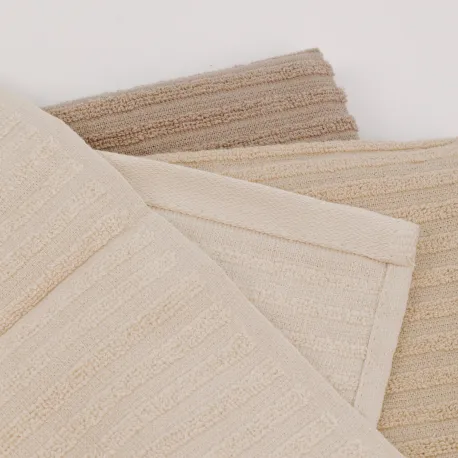 Conjunto 3 panos de cozinha algodão liso natural/cinza/topo