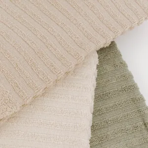 Conjunto 3 panos de cozinha algodão liso natural/topo/verde seco 2