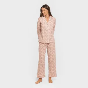 Pijama comprido camisa algodão mulher Medusa rosa 2