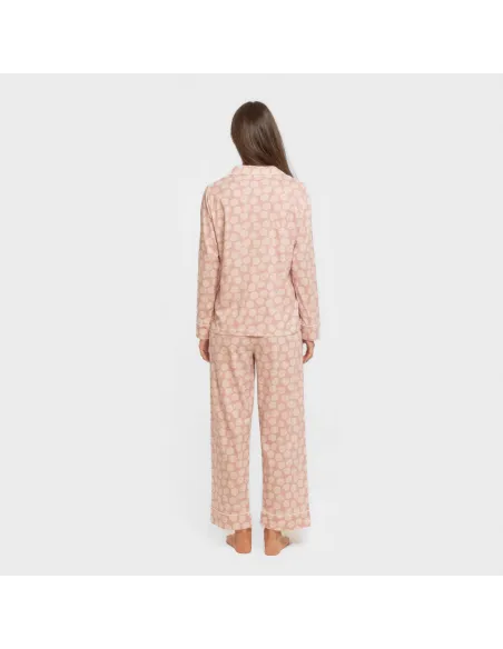 Pijama comprido camisa algodão mulher Medusa rosa Pijama comprido camisa algodão mulher Medusa rosa