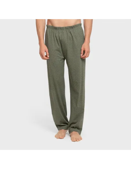 Pijama comprido camisa algodão homem Conde verde caça