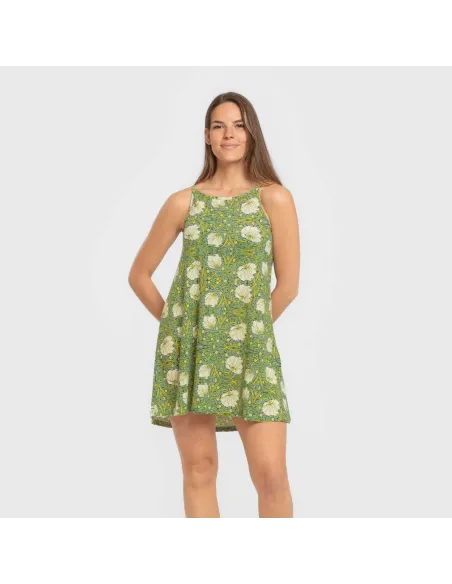 Vestido curto alças crepe Priya verde Vestido curto alças crepe Priya verde