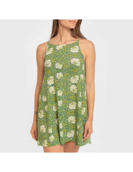 Vestido curto alças crepe Priya verde Vestido curto alças crepe Priya verde