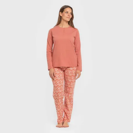 Pijama algodão Mesalia marsala