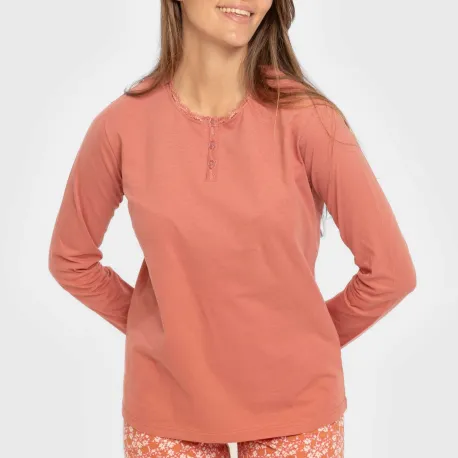 Pijama algodão Mesalia marsala