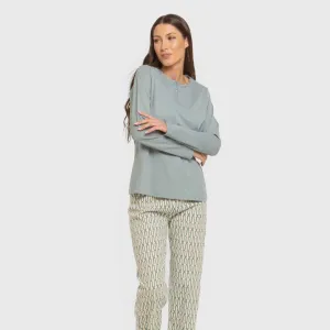 Pijama algodão Eucalipto azul celeste 2