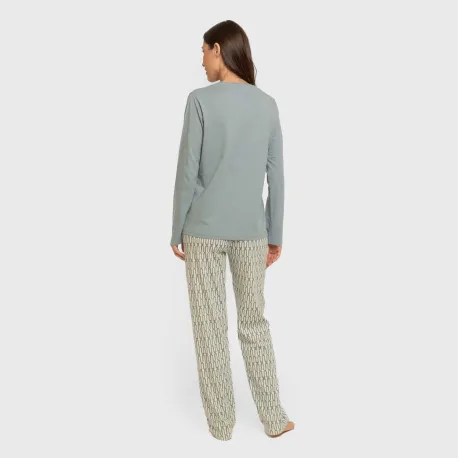 Pijama algodão Eucalipto azul celeste