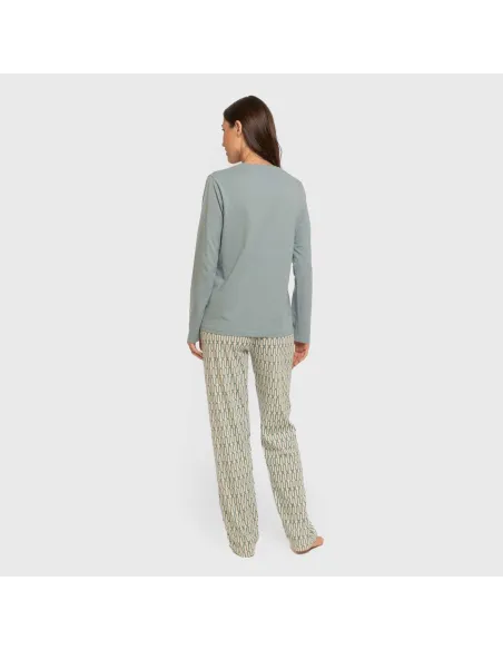 Pijama algodão Eucalipto azul celeste