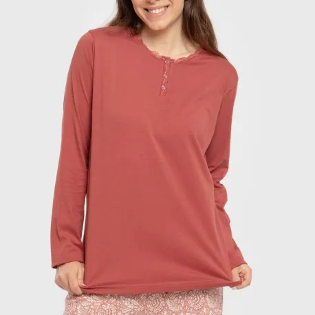 Pijama algodão Rastberry rosa