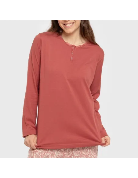 Pijama algodão Rastberry rosa Pijama algodão Rastberry rosa