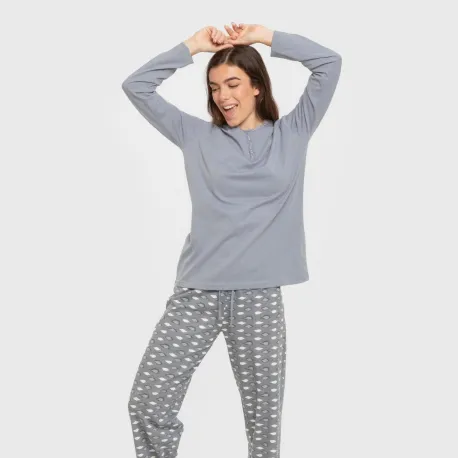 Pijama algodão Ocean azul indigo