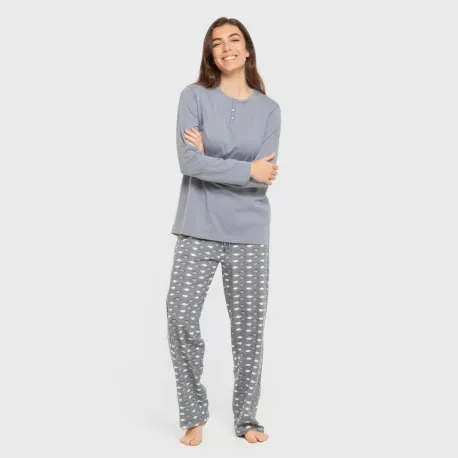 Pijama algodão Ocean azul indigo