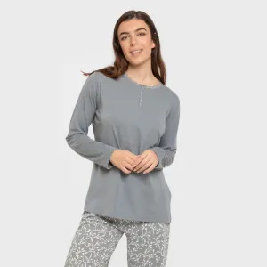 Pijama algodão Lauri azul indigo