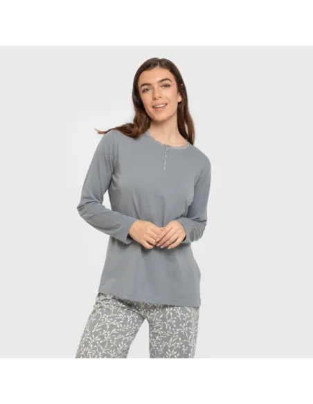 Pijama algodão Lauri azul indigo Pijama algodão Lauri azul indigo