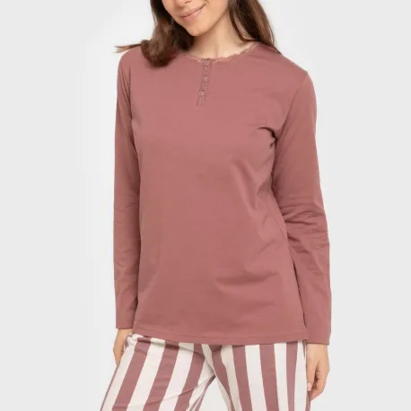 Pijama algodão Raya Elvis malva rosa