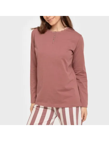 Pijama algodão Raya Elvis malva rosa Pijama algodão Raya Elvis malva rosa