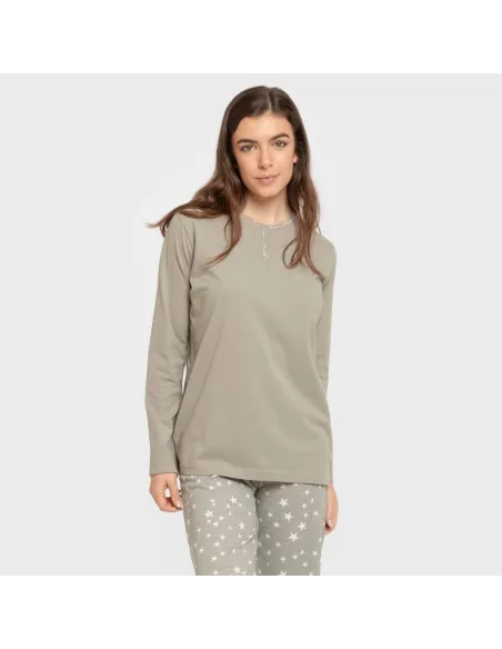 Pijama algodão Estrellita verde seco