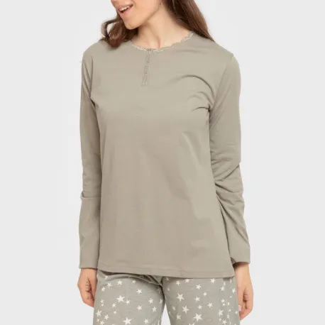 Pijama algodão Estrellita verde seco