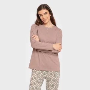 Pijama algodão Narciso beringela seco