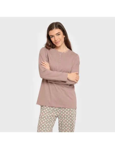 Pijama algodão Narciso beringela seco Pijama algodão Narciso beringela seco