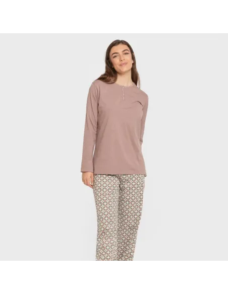 Pijama algodão Narciso beringela seco Pijama algodão Narciso beringela seco