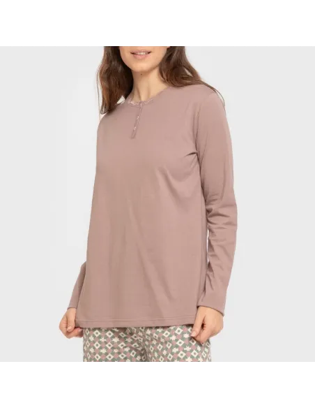 Pijama algodão Narciso beringela seco Pijama algodão Narciso beringela seco