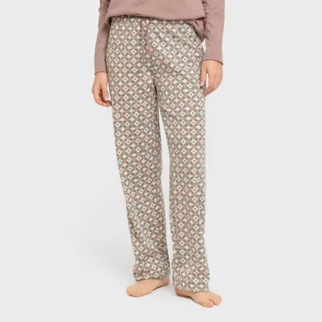 Pijama algodão Narciso beringela seco