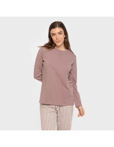 Pijama algodão Raya Kodac beringela seco