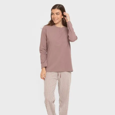 Pijama algodão Raya Kodac beringela seco