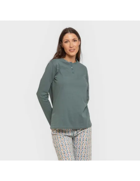 Pijama algodão Eloina água marinha