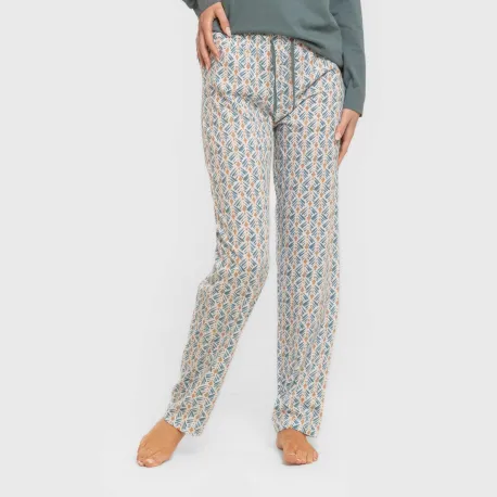 Pijama algodão Eloina água marinha