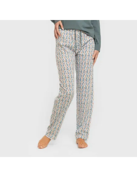 Pijama algodão Eloina água marinha