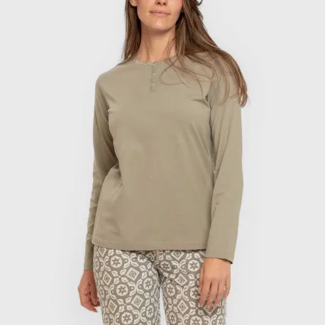 Pijama algodão Eugenia verde seco