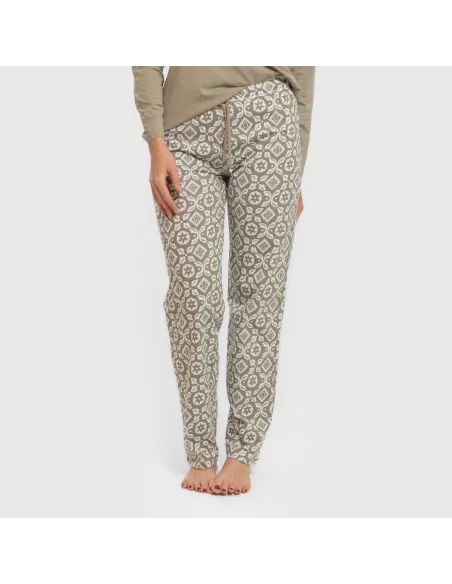 Pijama algodão Eugenia verde seco Pijama algodão Eugenia verde seco