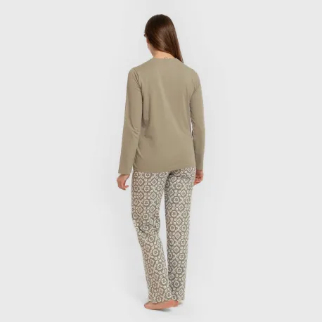 Pijama algodão Eugenia verde seco