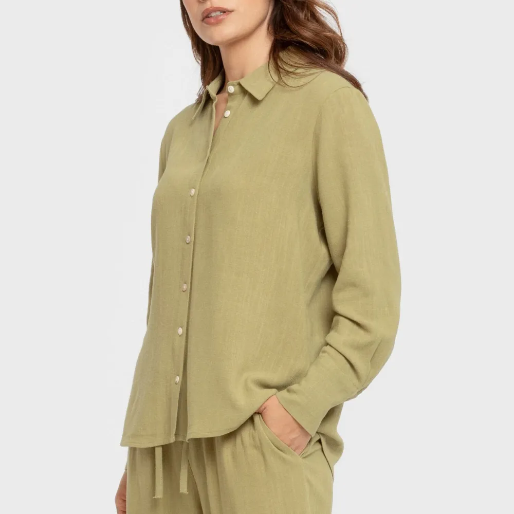 Camisa linho mulher lisa