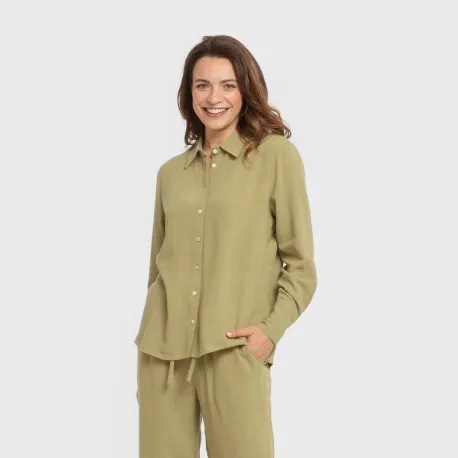 Camisa linho mulher lisa