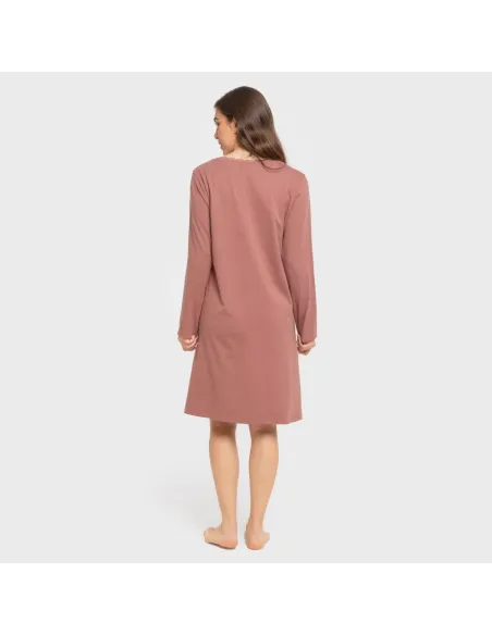 Vestido algodão manga comprida renda liso Vestido algodão manga comprida renda liso