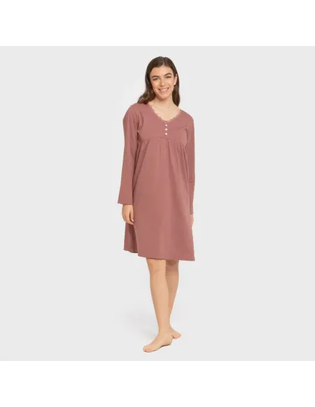 Vestido algodão manga comprida renda liso Vestido algodão manga comprida renda liso