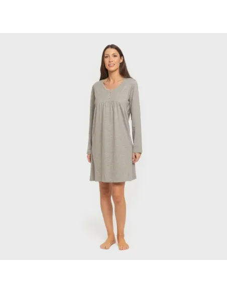 Vestido algodão manga comprida renda liso Vestido algodão manga comprida renda liso