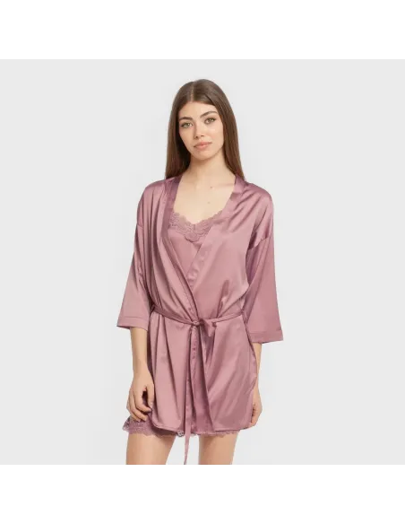 Roupão curto mulher Saten Friday liso Roupão curto mulher Saten Friday liso
