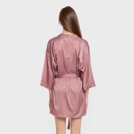 Roupão curto mulher Saten Friday liso
