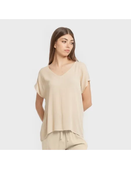 Camisola manga fluída viscosa bambula lisa