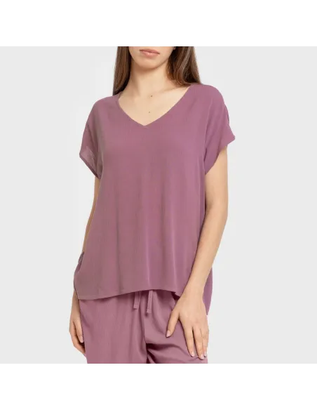 Camisola manga fluída viscosa bambula lisa