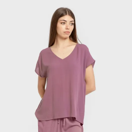 Camisola manga fluída viscosa bambula lisa