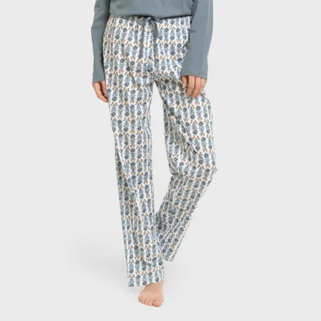 Pijama algodão Hibisco água marinha