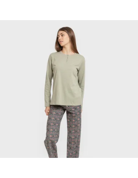 Pijama algodão Gabi verde claro Pijama algodão Gabi verde claro