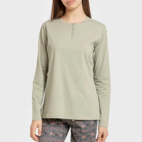 Pijama algodão Gabi verde claro