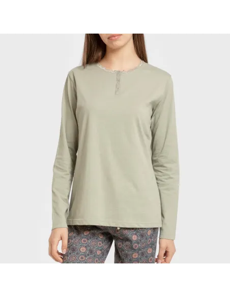 Pijama algodão Gabi verde claro Pijama algodão Gabi verde claro